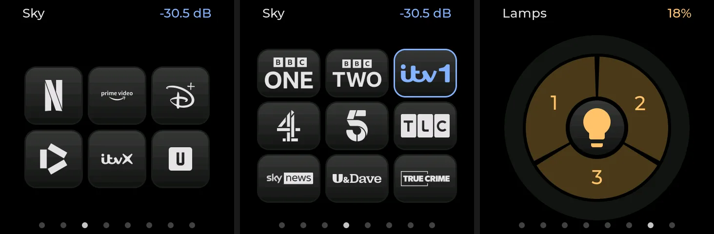 Smart TV apps, the favourite Sky channels and the living-room lamps